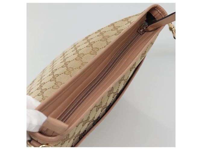 Borsa a Spalla GG Canvas Gucci Beige Oro 388924 Auth 141915 D'oro - vista 6