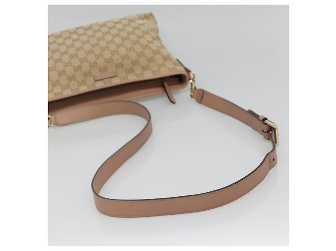 Borsa a Spalla GG Canvas Gucci Beige Oro 388924 Auth 141915 D'oro - vista 7