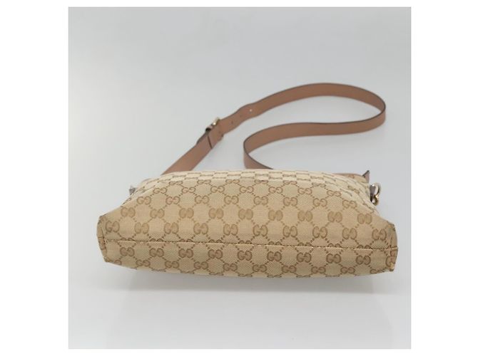 Borsa a Spalla GG Canvas Gucci Beige Oro 388924 Auth 141915 D'oro - vista 9