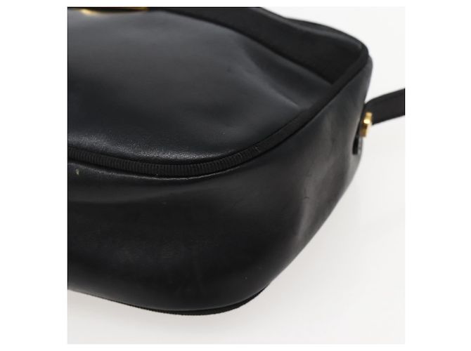 Borsa a Spalla Vala in Pelle Nera e Oro Salvatore Ferragamo Auth BA5848 Nero D'oro - vista 10
