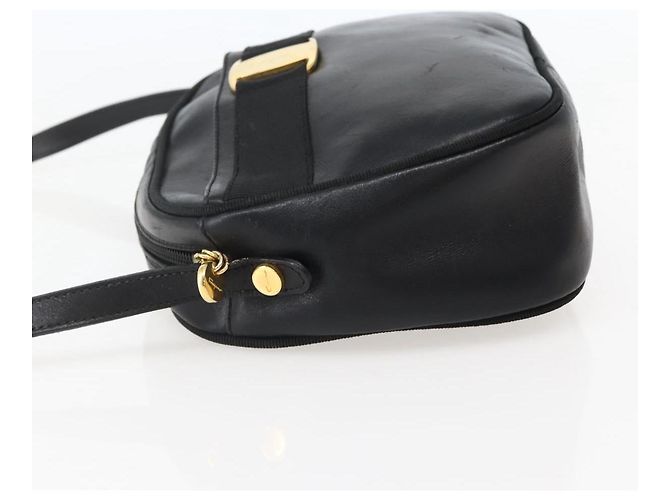 Borsa a Spalla Vala in Pelle Nera e Oro Salvatore Ferragamo Auth BA5848 Nero D'oro - vista 4