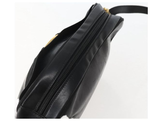 Borsa a Spalla Vala in Pelle Nera e Oro Salvatore Ferragamo Auth BA5848 Nero D'oro - vista 6