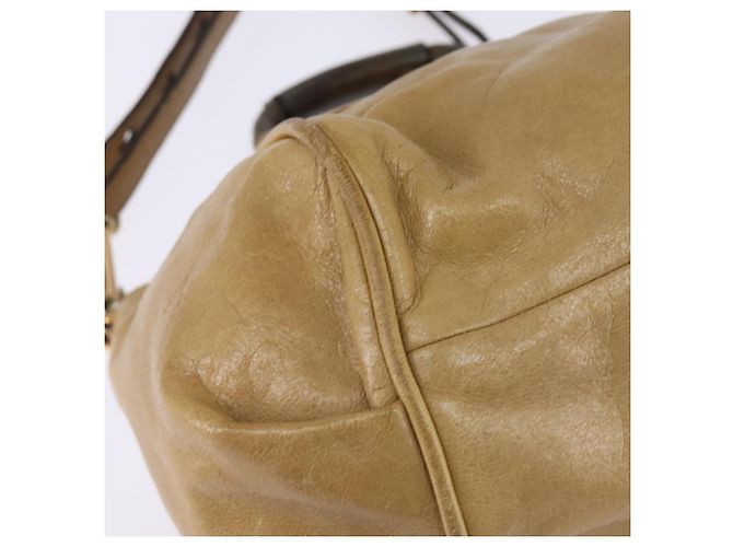 Chloé Borsa a mano in pelle Chloe Etel 2 in 1 Beige Oro Auth SW1546 D'oro - vista 14