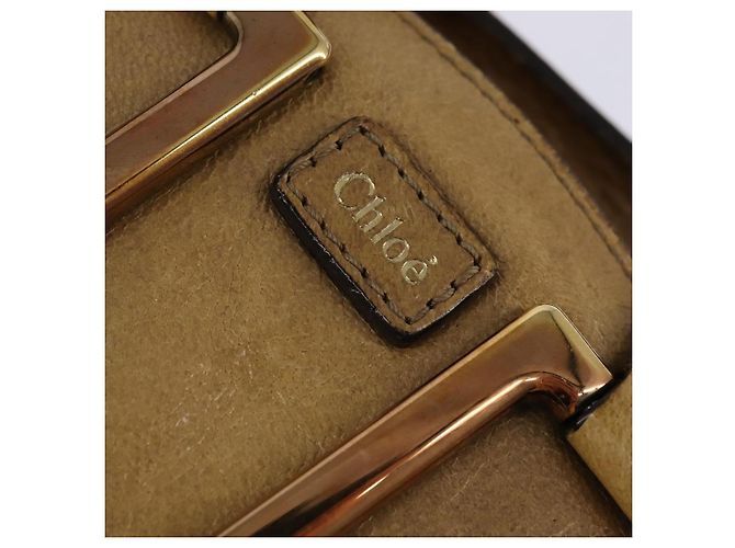 Chloé Borsa a mano in pelle Chloe Etel 2 in 1 Beige Oro Auth SW1546 D'oro - vista 16