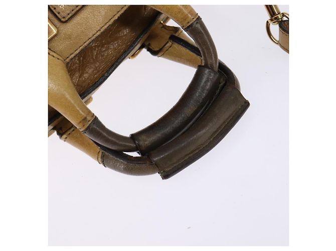 Chloé Borsa a mano in pelle Chloe Etel 2 in 1 Beige Oro Auth SW1546 D'oro - vista 7