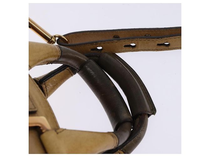 Chloé Borsa a mano in pelle Chloe Etel 2 in 1 Beige Oro Auth SW1546 D'oro - vista 8