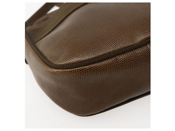 Borsa a Spalla Vala in Pelle Embossed Marrone Oro Auth BA5847 di Salvatore Ferragamo D'oro - vista 11