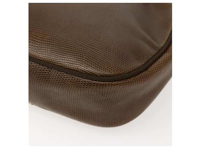 Borsa a Spalla Vala in Pelle Embossed Marrone Oro Auth BA5847 di Salvatore Ferragamo D'oro - vista 12