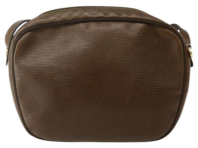 Borsa a Spalla Vala in Pelle Embossed Marrone Oro Auth BA5847 di Salvatore Ferragamo D'oro - vista 3