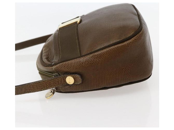 Borsa a Spalla Vala in Pelle Embossed Marrone Oro Auth BA5847 di Salvatore Ferragamo D'oro - vista 4
