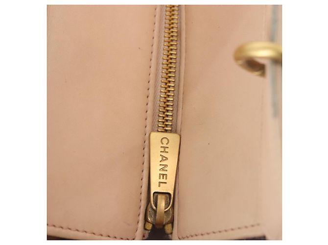 CHANEL Matelassé Borsa a Mano Catena COCO Marchio Pelle di Agnello Beige CC Auth 142686 - vista 15