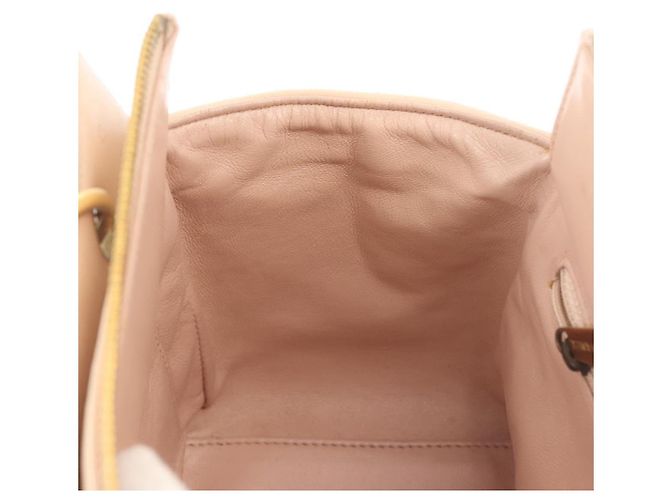 CHANEL Matelassé Borsa a Mano Catena COCO Marchio Pelle di Agnello Beige CC Auth 142686 - vista 19