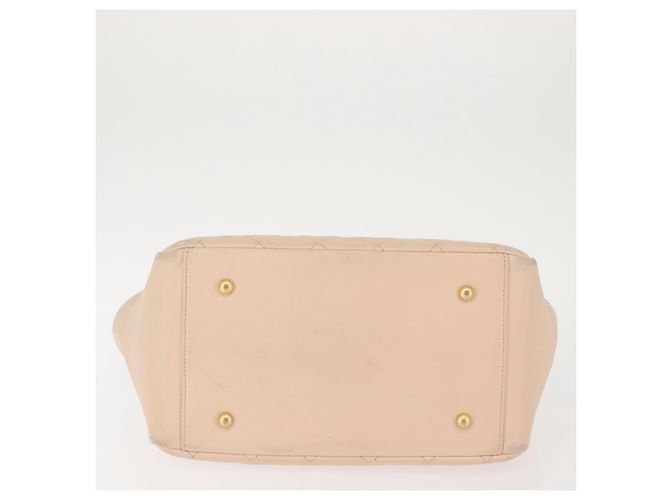 CHANEL Matelassé Borsa a Mano Catena COCO Marchio Pelle di Agnello Beige CC Auth 142686 - vista 9