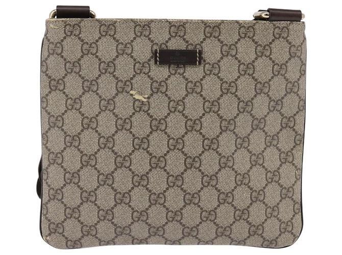 Gucci Borsa a Spalla GG Supreme PVC Beige Oro 201538 Auth BA5706 D'oro - vista 2