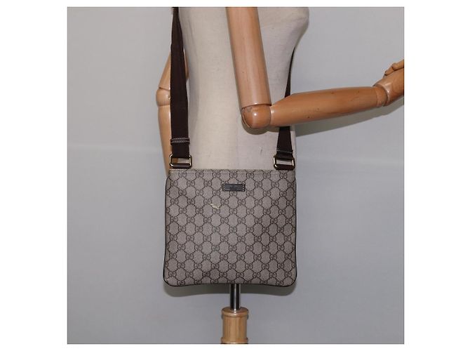 Gucci Borsa a Spalla GG Supreme PVC Beige Oro 201538 Auth BA5706 D'oro - vista 21