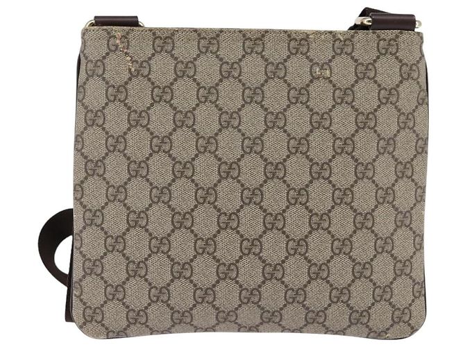 Gucci Borsa a Spalla GG Supreme PVC Beige Oro 201538 Auth BA5706 D'oro - vista 3