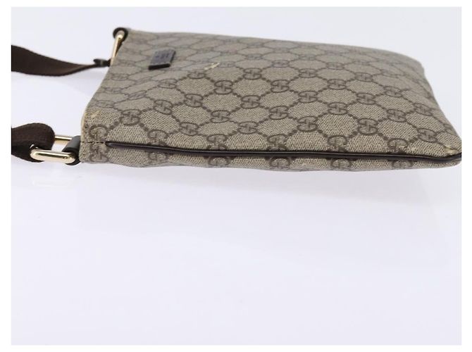 Gucci Borsa a Spalla GG Supreme PVC Beige Oro 201538 Auth BA5706 D'oro - vista 4