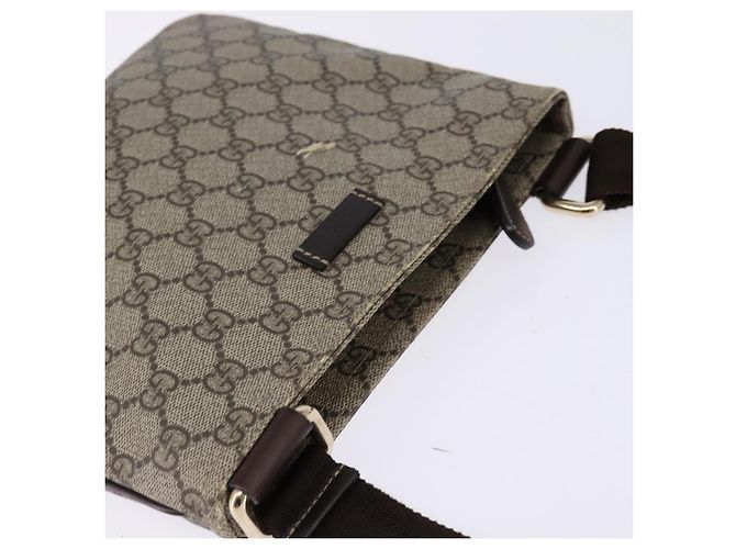 Gucci Borsa a Spalla GG Supreme PVC Beige Oro 201538 Auth BA5706 D'oro - vista 6