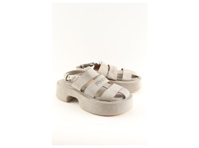 JW Anderson Graue Leder-Mules - Ansicht 2
