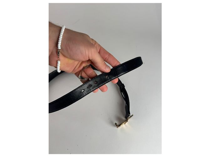 Vintage Gucci Ledergürtel Schwarz - Ansicht 4