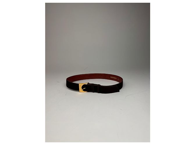 Vintage Yves Saint Laurent Wildledergürtel braun - Ansicht 4