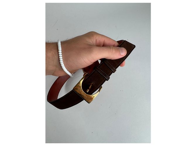 Vintage Yves Saint Laurent Wildledergürtel braun - Ansicht 5