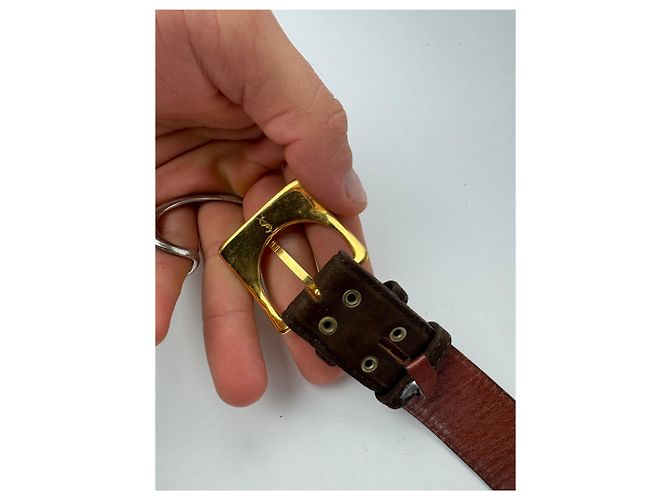 Vintage Yves Saint Laurent Wildledergürtel braun - Ansicht 7