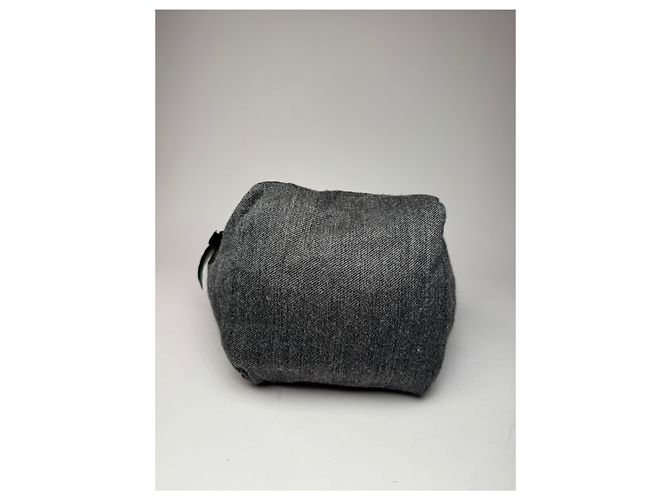 Vintage Marni Woll-Leder Tote Bag Grau Mehrfarben - Ansicht 13