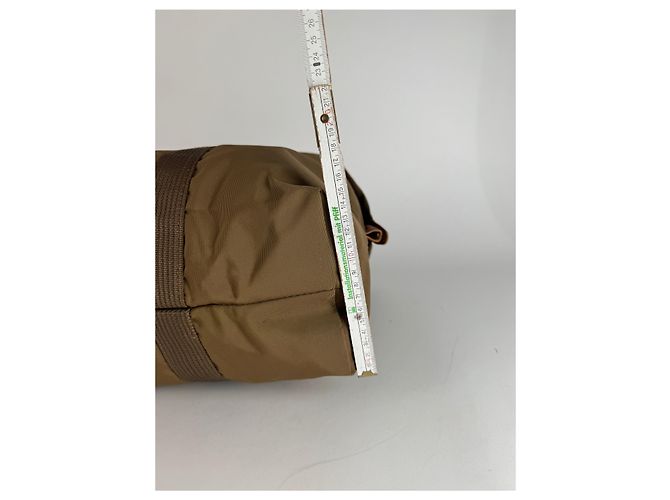 Vintage Courreges Paris Reisetasche aus Polyester khaki braun - Ansicht 13