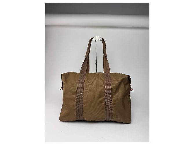 Vintage Courreges Paris Reisetasche aus Polyester khaki braun - Ansicht 15