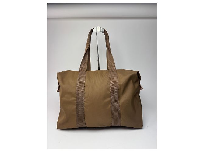 Vintage Courreges Paris Reisetasche aus Polyester khaki braun - Ansicht 2