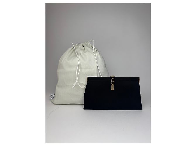 Clutch Vintage Loewe Madrid Anni 70 Nero - vista 11