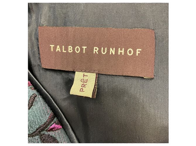 Autre Marque Abito da cocktail in jacquard floreale blu / rosa Talbot Runhof - vista 4