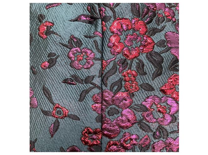 Autre Marque Abito da cocktail in jacquard floreale blu / rosa Talbot Runhof - vista 6