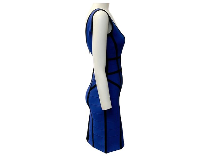 Abito Bandage Cobalto / Nero Herve Leger Blu - vista 2