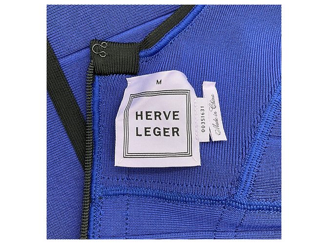 Abito Bandage Cobalto / Nero Herve Leger Blu - vista 4