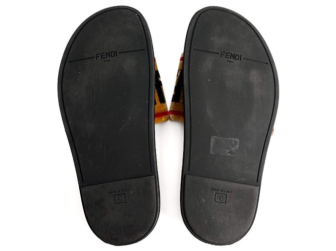 Fendi Sandali Velvet FF monogram Scarpe 39 Bicolore Multicolore - vista 7