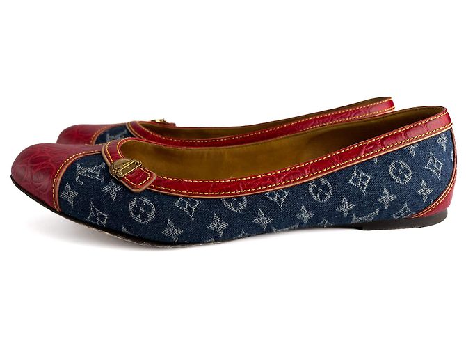 Louis Vuitton Ballet Flats aus Denim Denim Schuhe 38 Bicolor - Ansicht 2