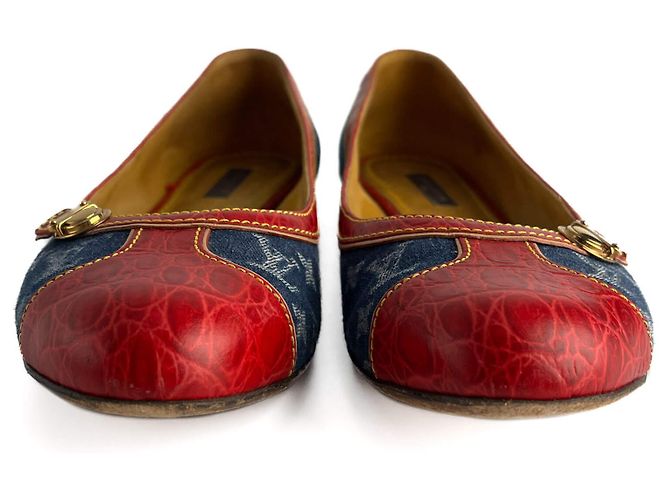 Louis Vuitton Ballet Flats aus Denim Denim Schuhe 38 Bicolor - Ansicht 4