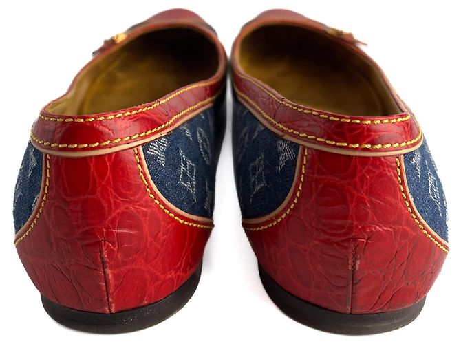 Louis Vuitton Ballet Flats aus Denim Denim Schuhe 38 Bicolor - Ansicht 6