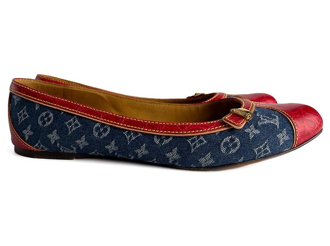 Louis Vuitton Ballet Flats aus Denim Denim Schuhe 38 Bicolor - Ansicht 7