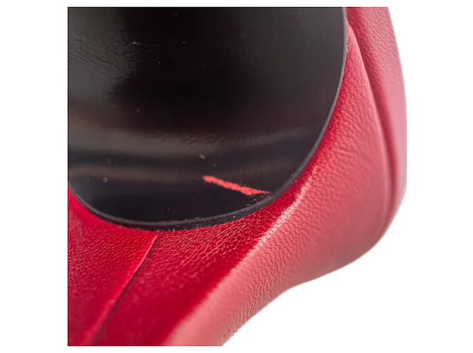 Saint Laurent Amber Leather High Heel Mule 40 Burgundy - view 14