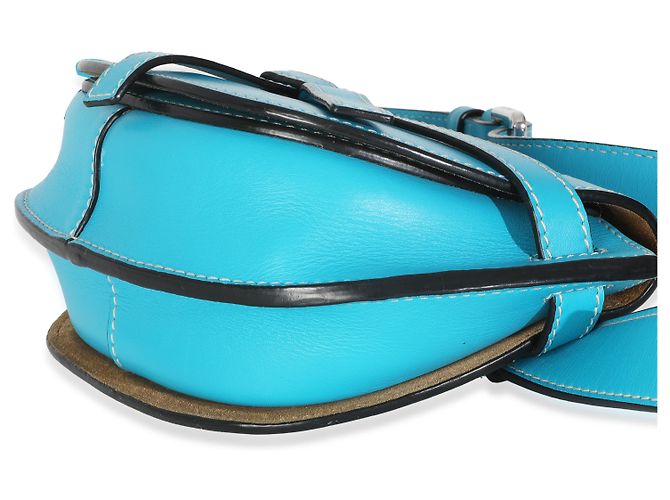 Borsa a cintura mini Gate in pelle di vitello blu Loewe - vista 5