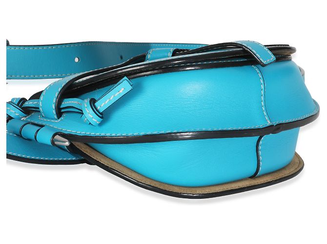 Borsa a cintura mini Gate in pelle di vitello blu Loewe - vista 6