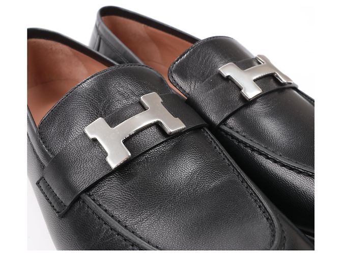 Hermès HERMES Paris Leder Slipper in Schwarz, Größe 38,5 EU - Ansicht 11
