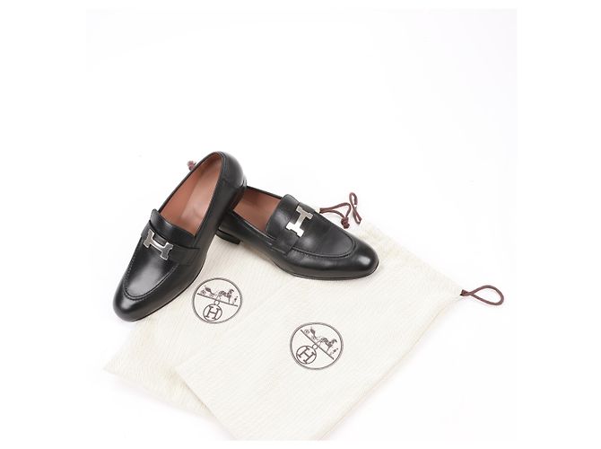 Hermès HERMES Paris Leder Slipper in Schwarz, Größe 38,5 EU - Ansicht 13
