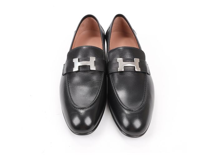 Hermès HERMES Paris Leder Slipper in Schwarz, Größe 38,5 EU - Ansicht 5