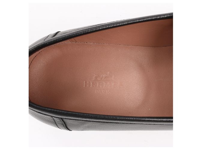 Hermès HERMES Paris Leder Slipper in Schwarz, Größe 38,5 EU - Ansicht 8