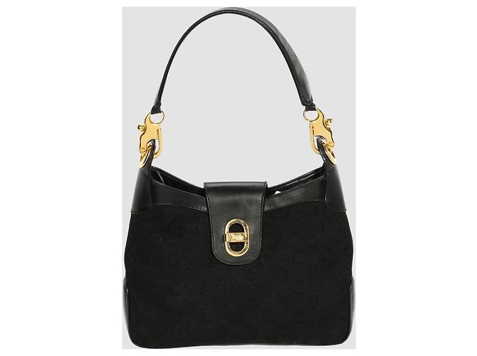 Borsa Céline in tela monogramma e pelle nera Nero - vista 2