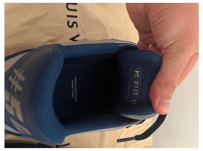Sneakers Louis Vuitton Trainer in pelle blu navy - vista 2